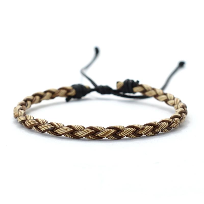 

Simple Style Handmade Genuine Leather Bracelet Men Adjustable Wax Rope Leisure Accessories Gift For Him Pulseiras Masculina