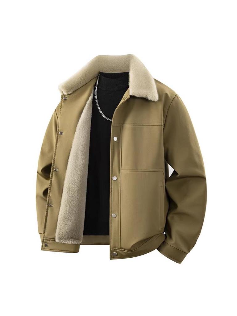 Men's Casual Hong Kong Style Fur Collar Jacket