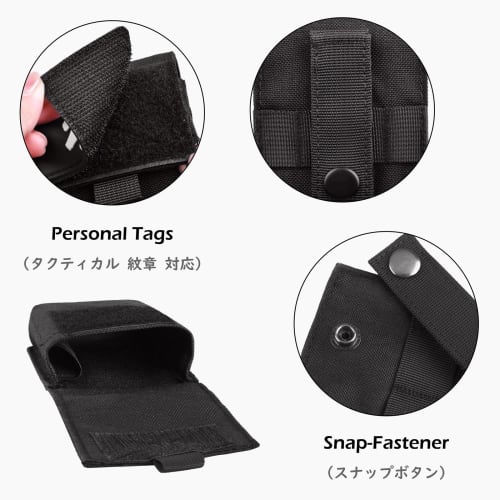 TRIWONDER Men's Tactical Pouch, Airsoft/Military Multi-Function Pouch, MOLLE Compatible, Belt Pouch, Multi-Case, Smoke Grenade Pouch (Black - 2-Pack)