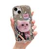 Three Dimensional Wave Electroplating Suitable for Apple 16PRO Cute Cat Phone Case IPhone XR Mirror Flash Drill Soft Case