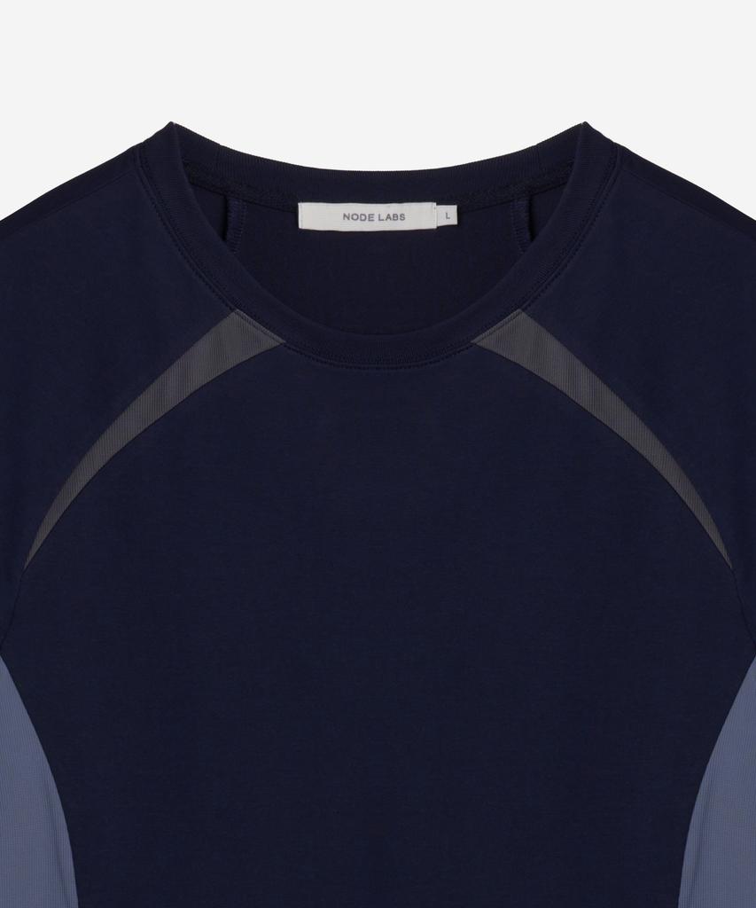 NODE LABS Dev:11 Texture Block Short Sleeve T-Shirt_Navy