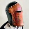 Zweifarbige Barbuta Ritter 18g Baustahl Mittelalterhelm Ideal für , Cosplay, Halloween-Kostüm Bestes Geschenk