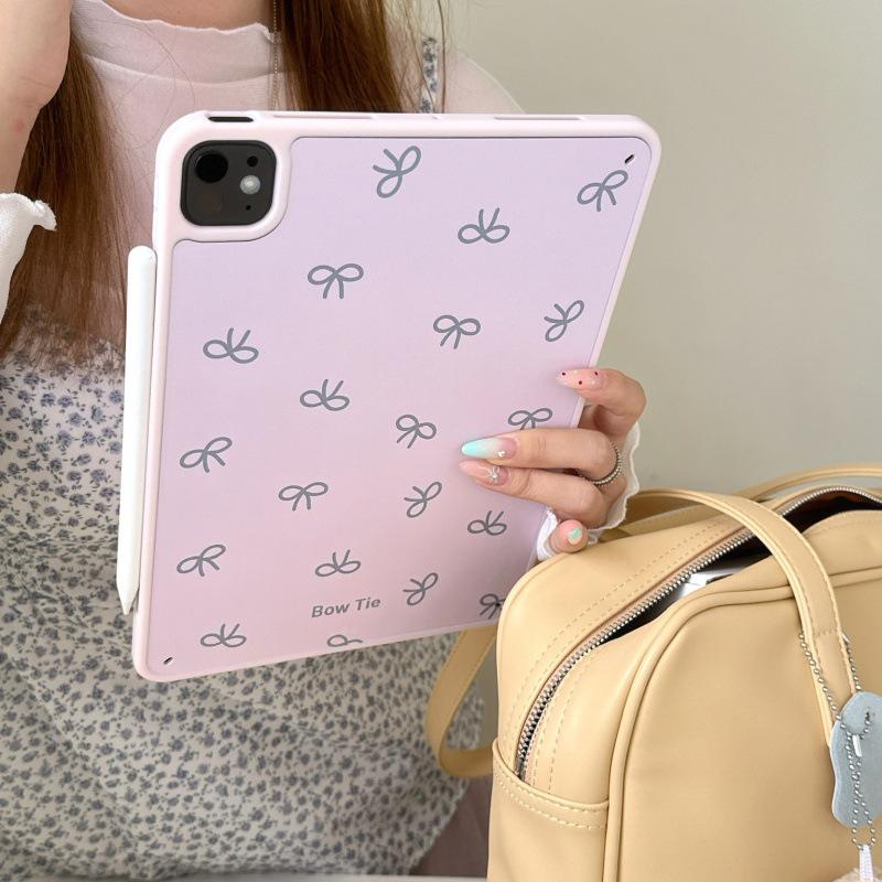 

Розовый полноэкранный чехол для iPad с бантом, Совместим с iPad Air 5 и 10-го поколения. iPad mini 6/7 (8.3 inches)