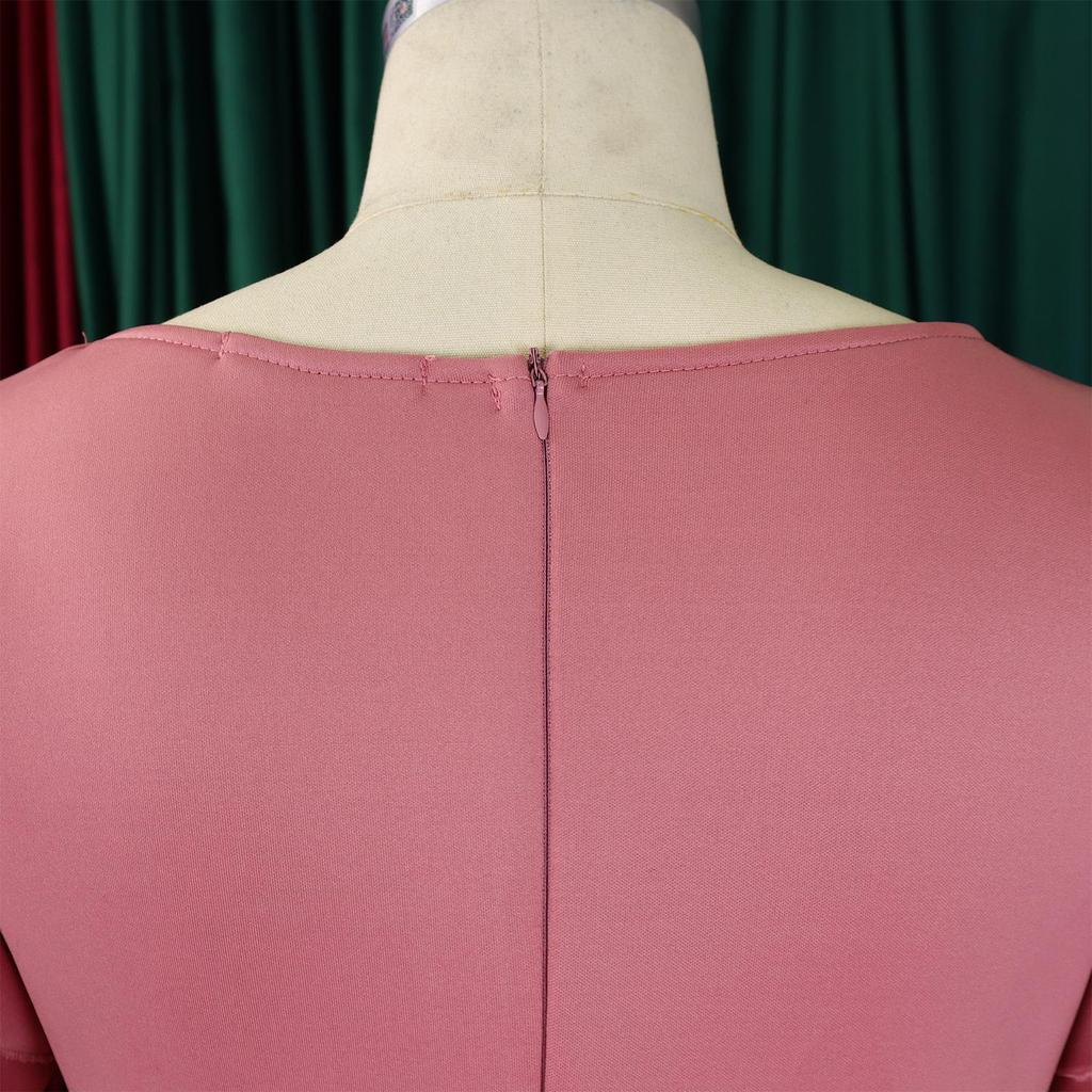 Perlenbesetztes Bodycon-Abendkleid mit Rüschenärmeln - Europäische & Amerikanische Sommermode