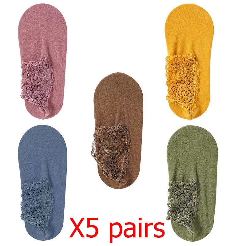 Women's Autumn Winter Thickened Warm Fleece Socks Lace Ankle Socks Non-slip Floor Socks