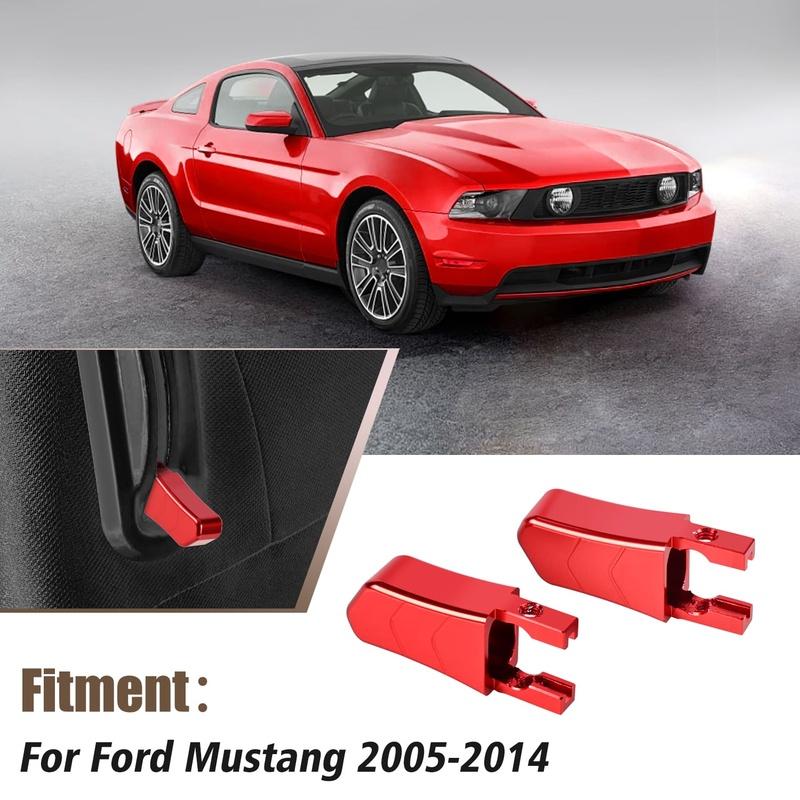 2PCS Car Adjustment Rods Seat Release Lever Knob Latch Handle Side Red Black Aluminum Alloy For Ford Mustang 2005 2006-2014