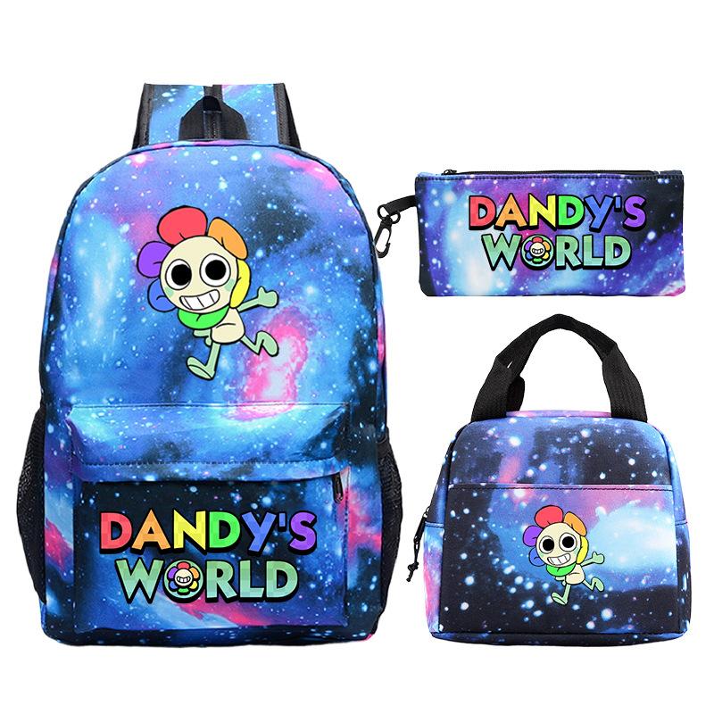 New Dandy's world game merchandise personalized printing primary and secondary school schoolbag three-piece set