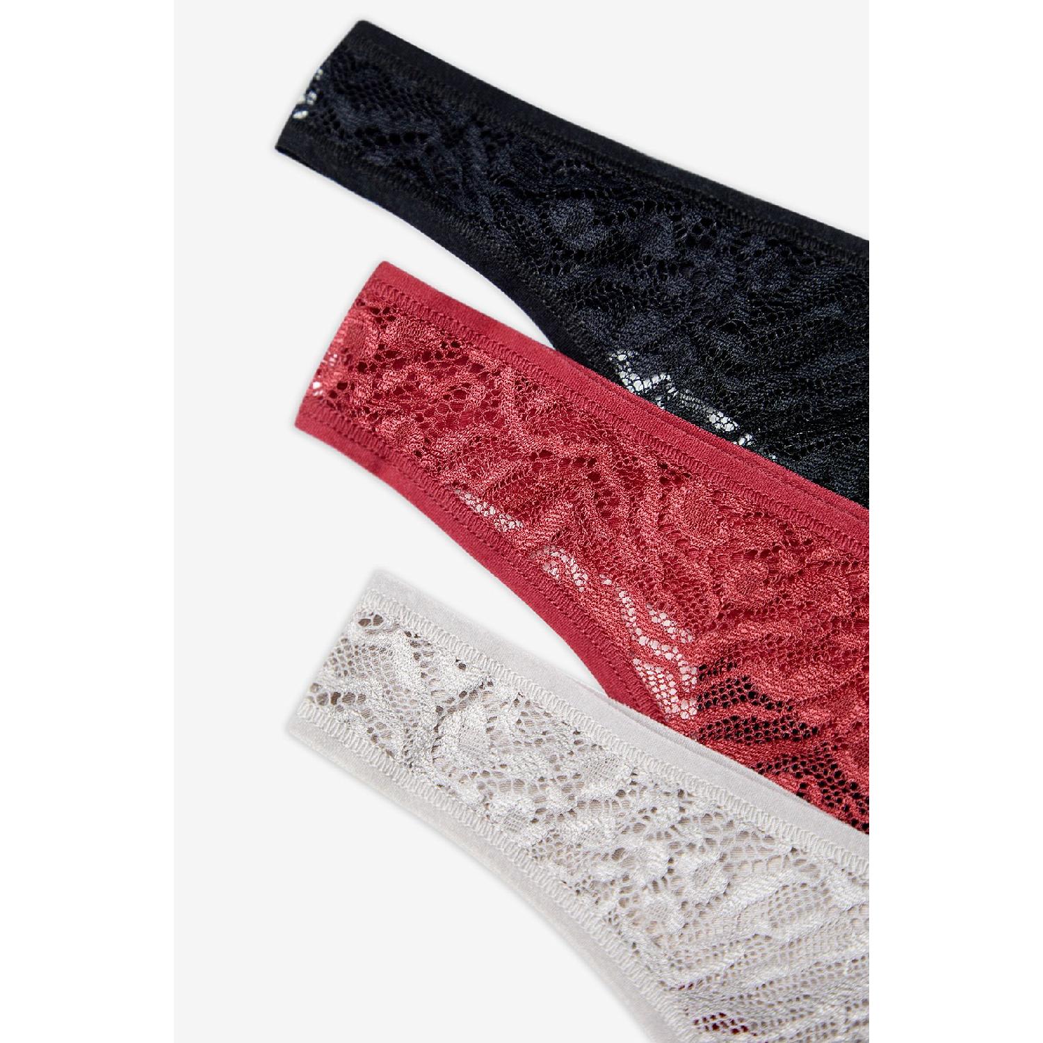 

Wild Flower Lacy Detailed 3-piece Multicolored Thong Panties XS чистый