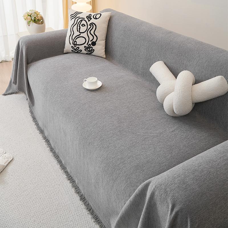 

Водонепроницаемый чехол для дивана из шенилла на четыре сезона, нескользящий чехол для дивана с декоративным одеялом 180cm(70.86in)