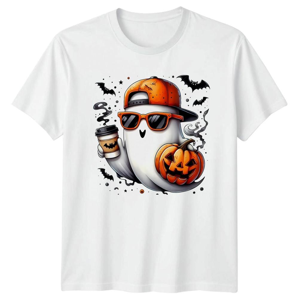Halloween Ghost Pumpkin Bats Coffee Unisex Unisex Unisex Graphic Tee S