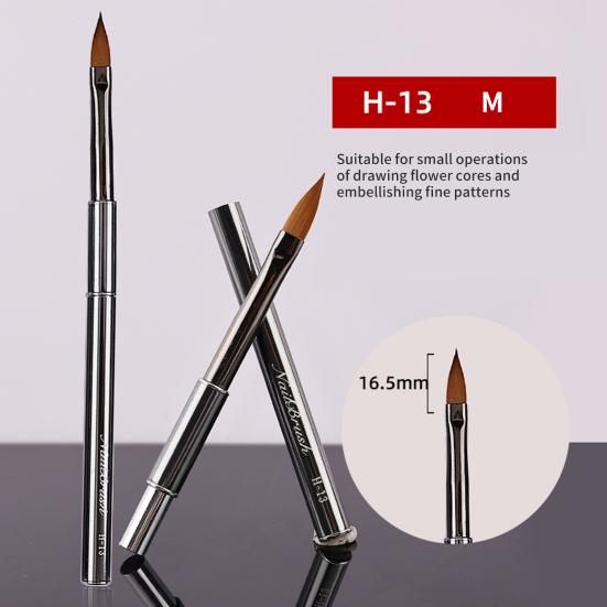 Nail Art Pen Easy To Use Apply Smoothly Metal Magnetic Body Brass Pen Bucket Flexible Bristles Manicure Art Wear-resistant Nail Art Constructor Pen