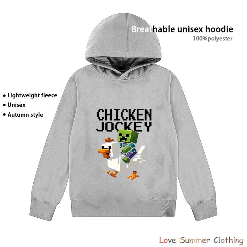 

Худи Minecraft Chicken Jockey для мальчиков девочек 4-14 лет, HD-принт, 100% полиэстер, геймерский пуловер, повседневная детская толстовка на осень, много цветов, оптовая скидка 150
