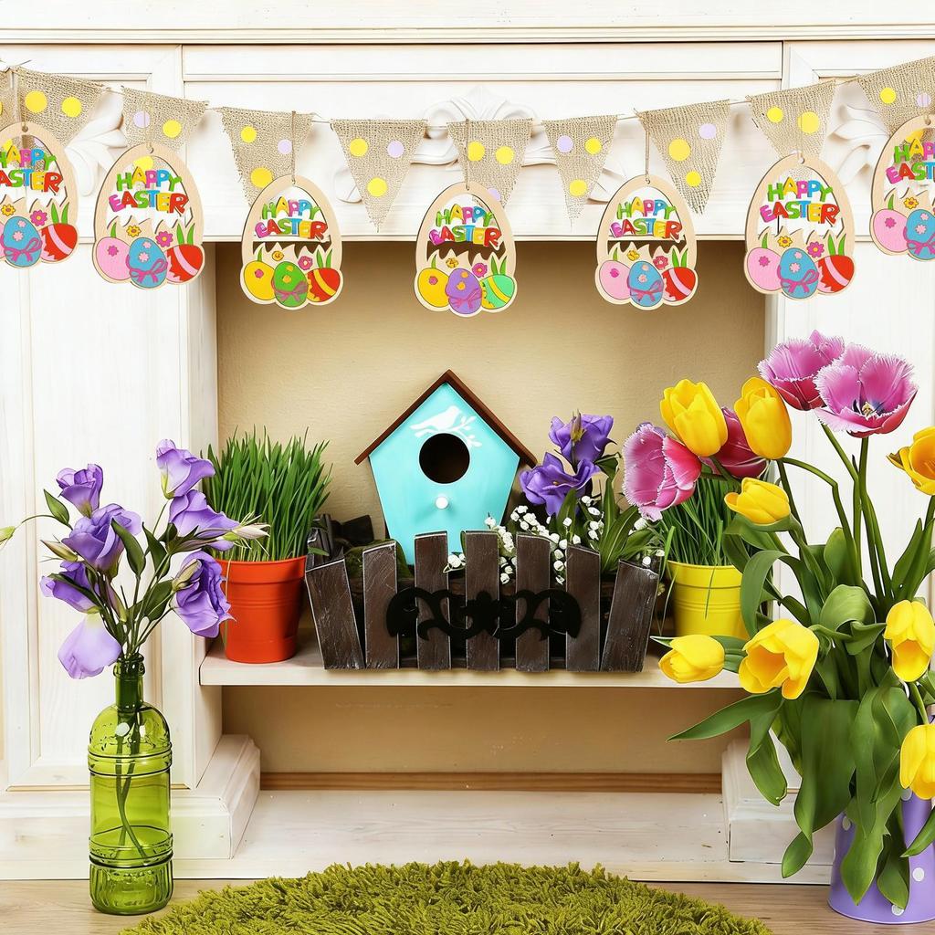Unfinished Wood Ornaments Easter Eggs Paintable Pendants Unfinished Wood Cutouts For School Party Home Bedroom Apartment Family