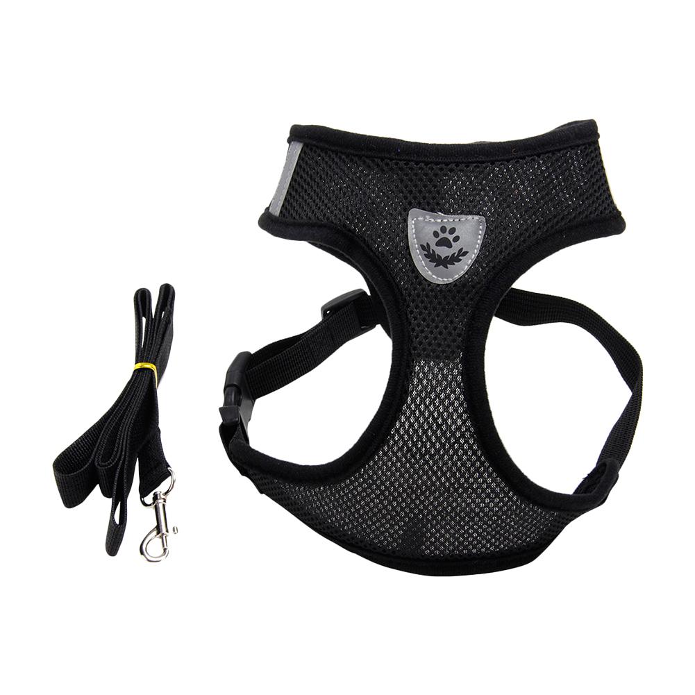 Polyester Pet Cat Dog Harness Kitten Mesh Vest Walking Lead Leash for Training