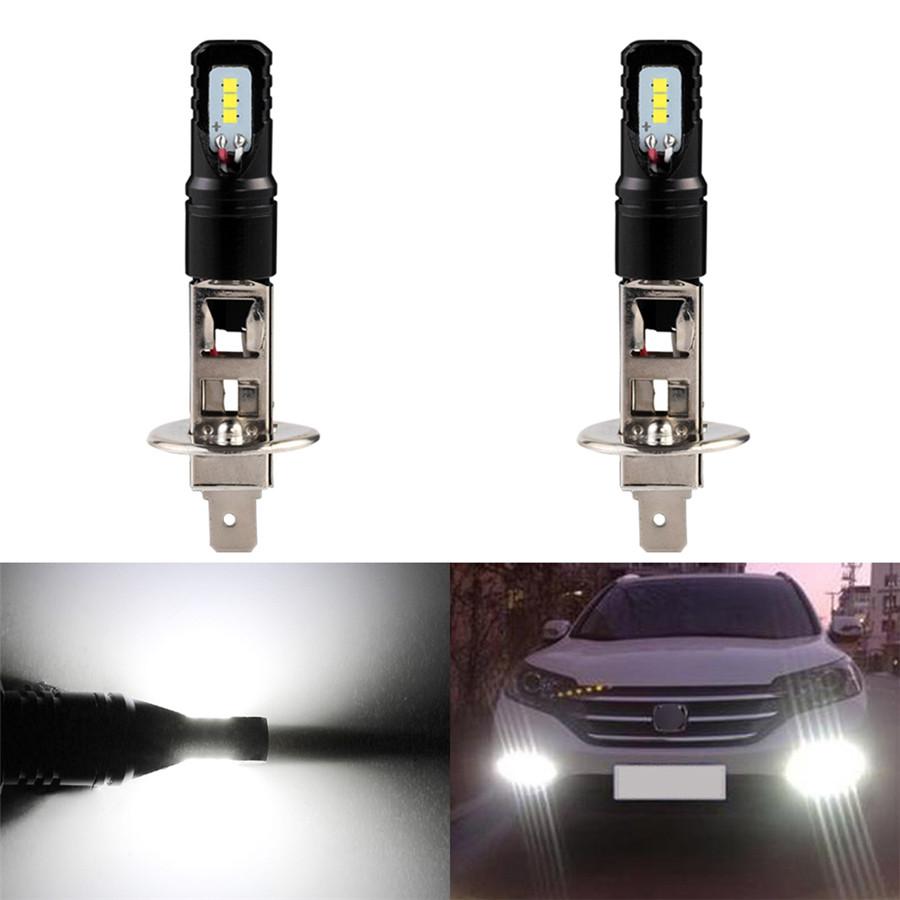 2Pcs 80W H1 LED Light Bulbs For Car DRL Daytime Driving Fog Lights 6000K White