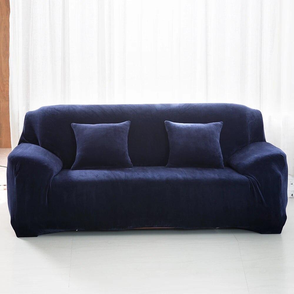 

Еластичні оксамитові чохли на дивани для вітальні. Плюшеві чохли на кушетки «все включено», еластичні сучасні чохли на крісла для дому, 1/2/3/4 сидіння 2 Seat 145-185cm