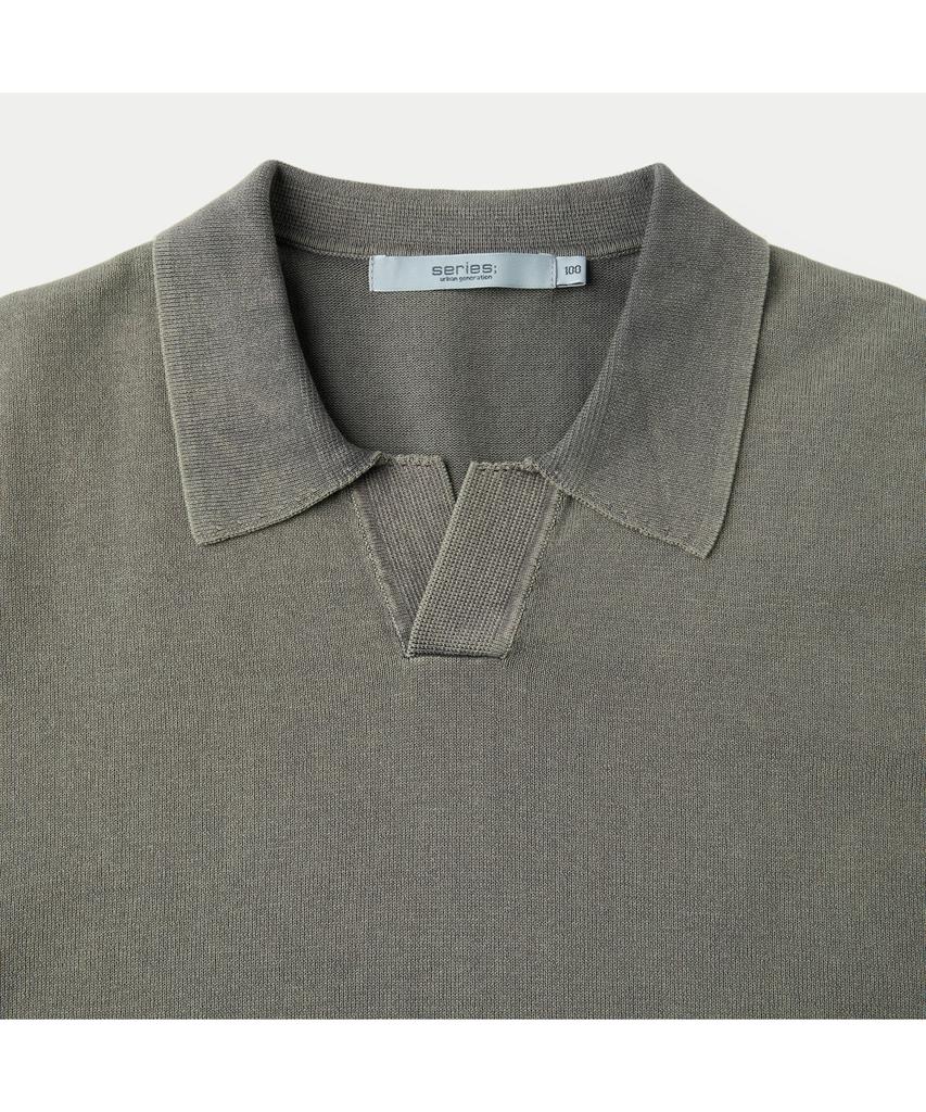 Silijeu Garment Dyed Open Collar Sweater Sawam26581Khd