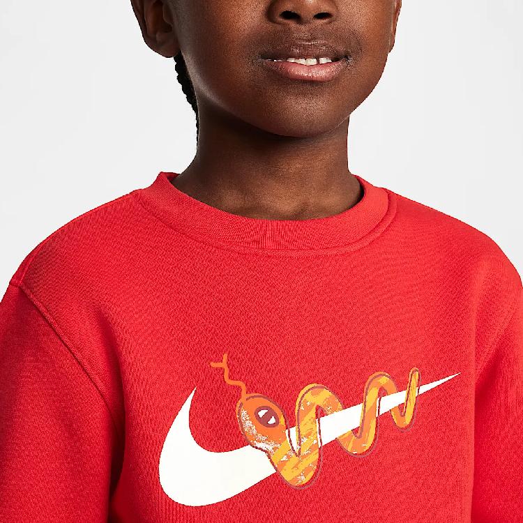 Nike Sweatshirt Round Neck Comfortable Long Sleeve Fashionable Kids tops University-Red IH0994-657