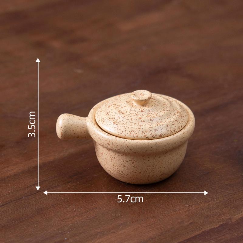 1 Stück Puppenhaus Küchendekoration DIY Zubehör Mini Tontopf Teller Lebensmittelmodell Puppenhaus Miniatur Küchenartikel