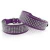 Leather Dog Collars Bling Diamante Crystal Studded Dogs Pet Collars 2inch Wide for Medium & Large Dogs Pitbull Boxer