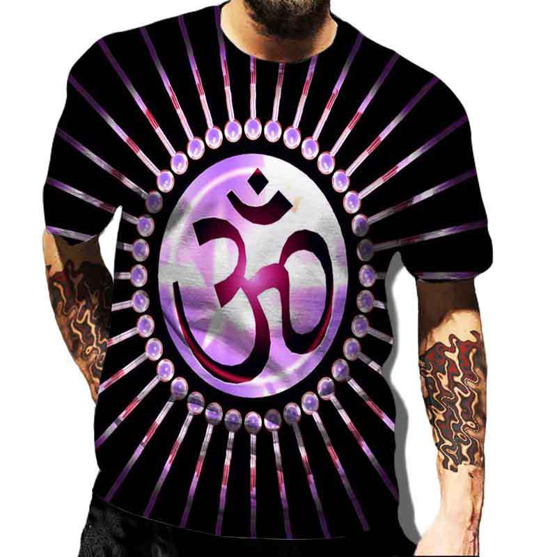 Geometric Shape Creative Design Colorful Vortex 3D Printed T-shirt Casual Street Men's T-shirt