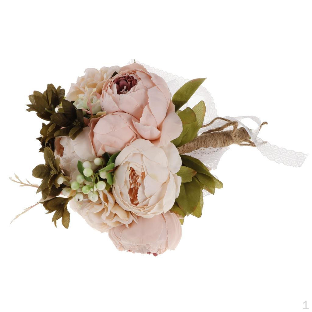

Artificial Peony Flowers Hand Tied Bouquet For Vintage Pink