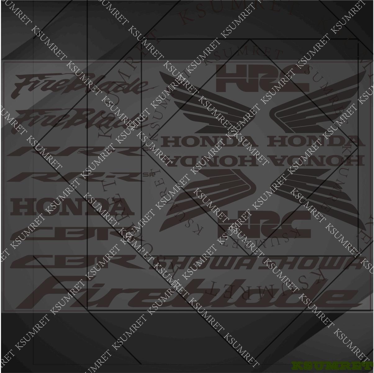 

For Honda Fireblade Motorcycle Stickers CBR1000RR CBR900RR RR-R SP HRC Racing Logo Decal Waterproof чёрный