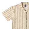 Vans Stripe Print Camp Collar Short Sleeve Shirt Beige Brown Women VN000G3NDJR