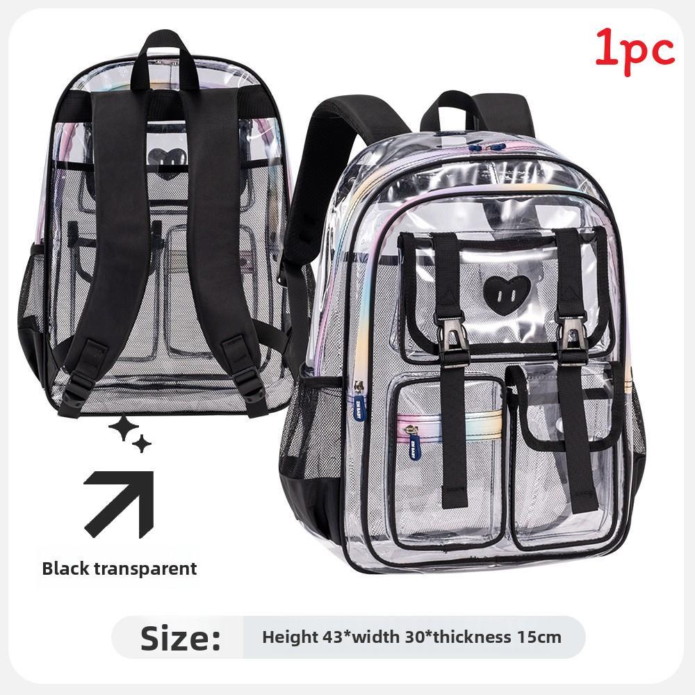 Transparent Jelly Backpack For Girls And Boys Pvc School Bag With Large Capacity For Kids And Teens