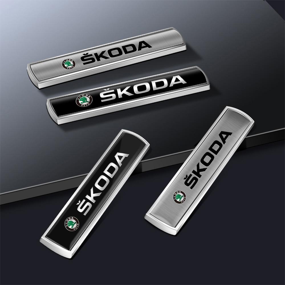 AAAIX1 3D Metal Car Logo Badge Stickers Accessorie For Skoda Kodiaq Octavia Enyaq Kamiq Scala Rapid Superb Karoq Vision RS Yeti A7 MK2