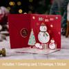 3 Stück Frohe Weihnachten 3D Grußkarte Wintergeschenk Umschlag Postkarte