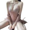 Sexy Pajamas Fun Underwear Women's Lace Suspender Nightgown Robe Summer Pure Lust Tulle Suit Backless