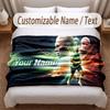 Erling Haaland Printed Flannel Blanket Custom Name Text Soft Warm Throw For Bedroom Holiday Gift