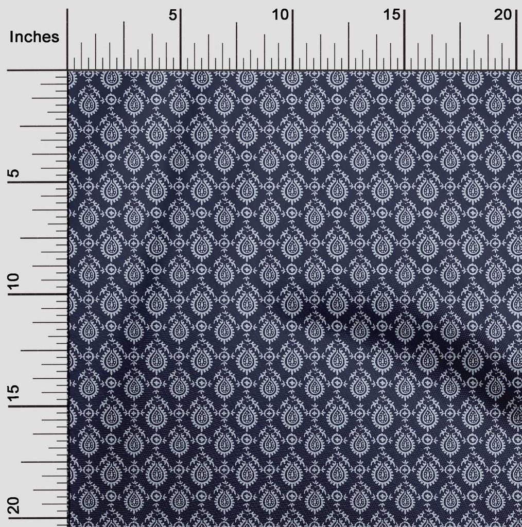 oneOone Tela flexible de algodón con estampado floral de bloques cortados a medida de 40 pulgadas de ancho