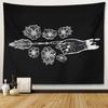Black and White Moon Hands Tapestry Polyester Witchy Wall Hanging Mystic Gothic Decor for Bedroom Living Room Dorm Background