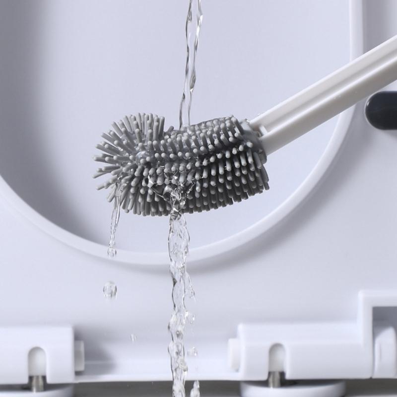 Household Toilet Bowl Brush Bathroom Cleaning Tools Flexible Bendable Silicone Bathroom Toilet Cleaning Brush Enduring