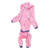 PU Rosa Haustier Vier Füße Wasserdicht Regenfest Kapuzen Regenmantel Jacke Kleidung für Hunde Katzen