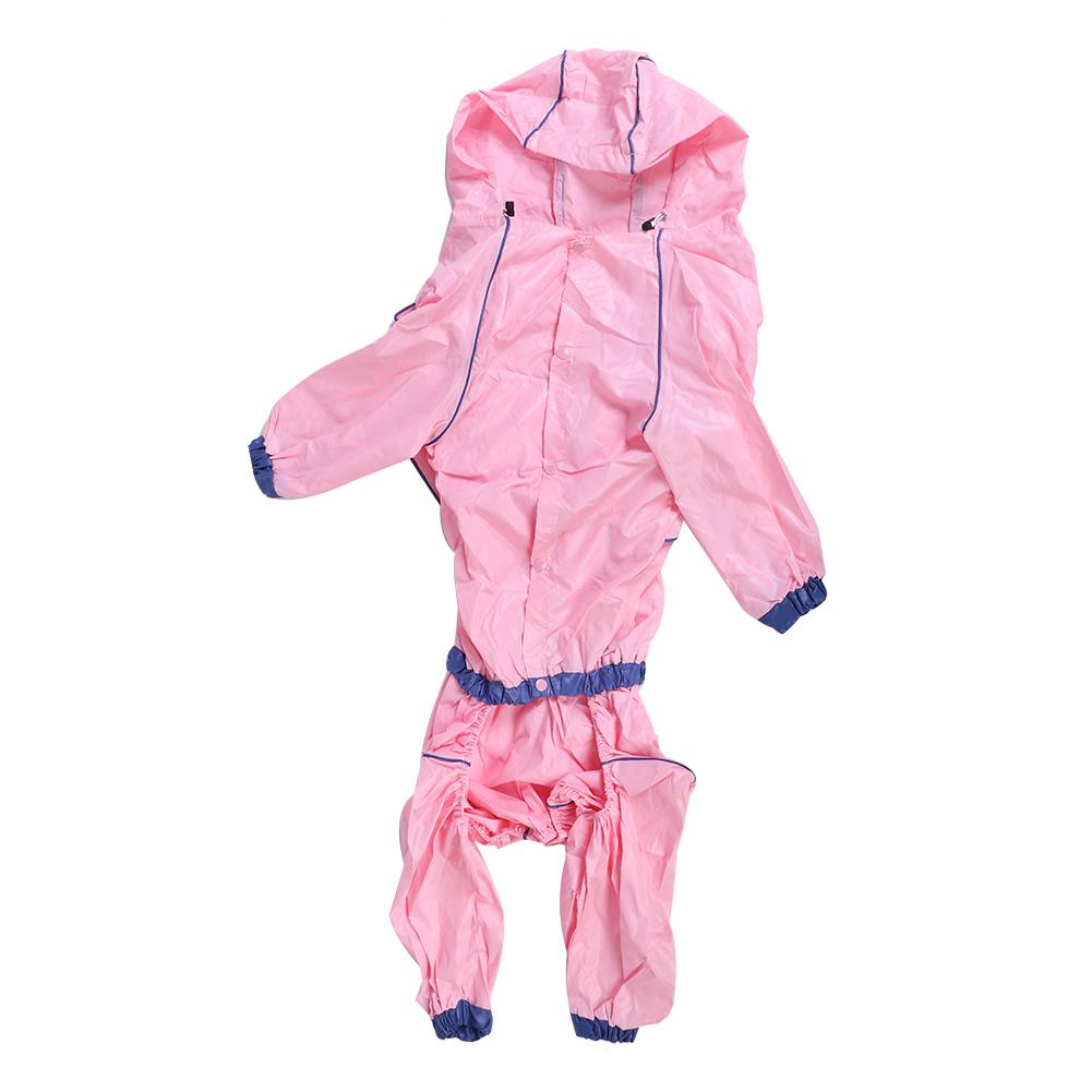 PU Rosa Haustier Vier Füße Wasserdicht Regenfest Kapuzen Regenmantel Jacke Kleidung für Hunde Katzen
