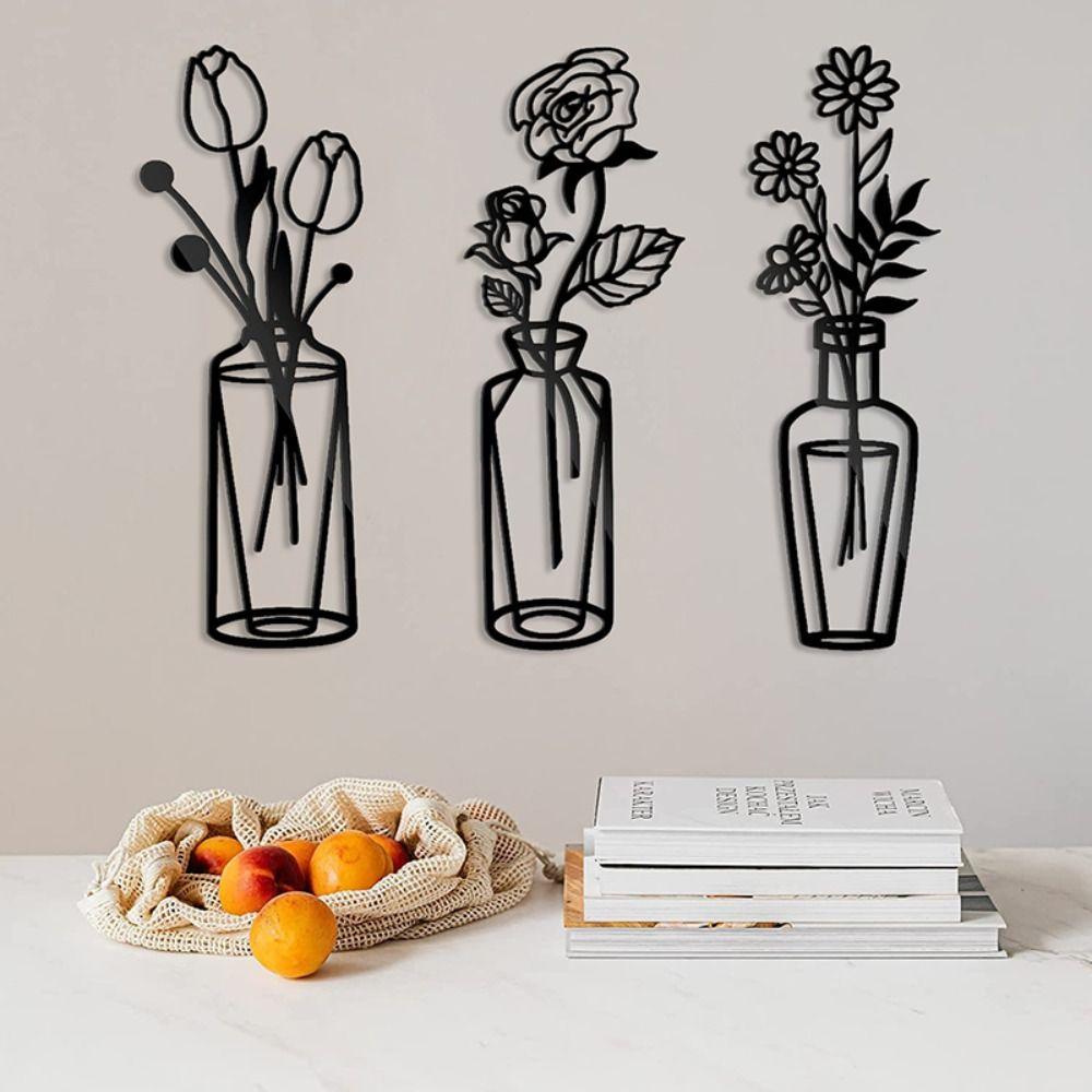 

Vase Art Floral Plant Sculpture Wrought Iron Metal Flower Vase Pendant Decor Rack Home