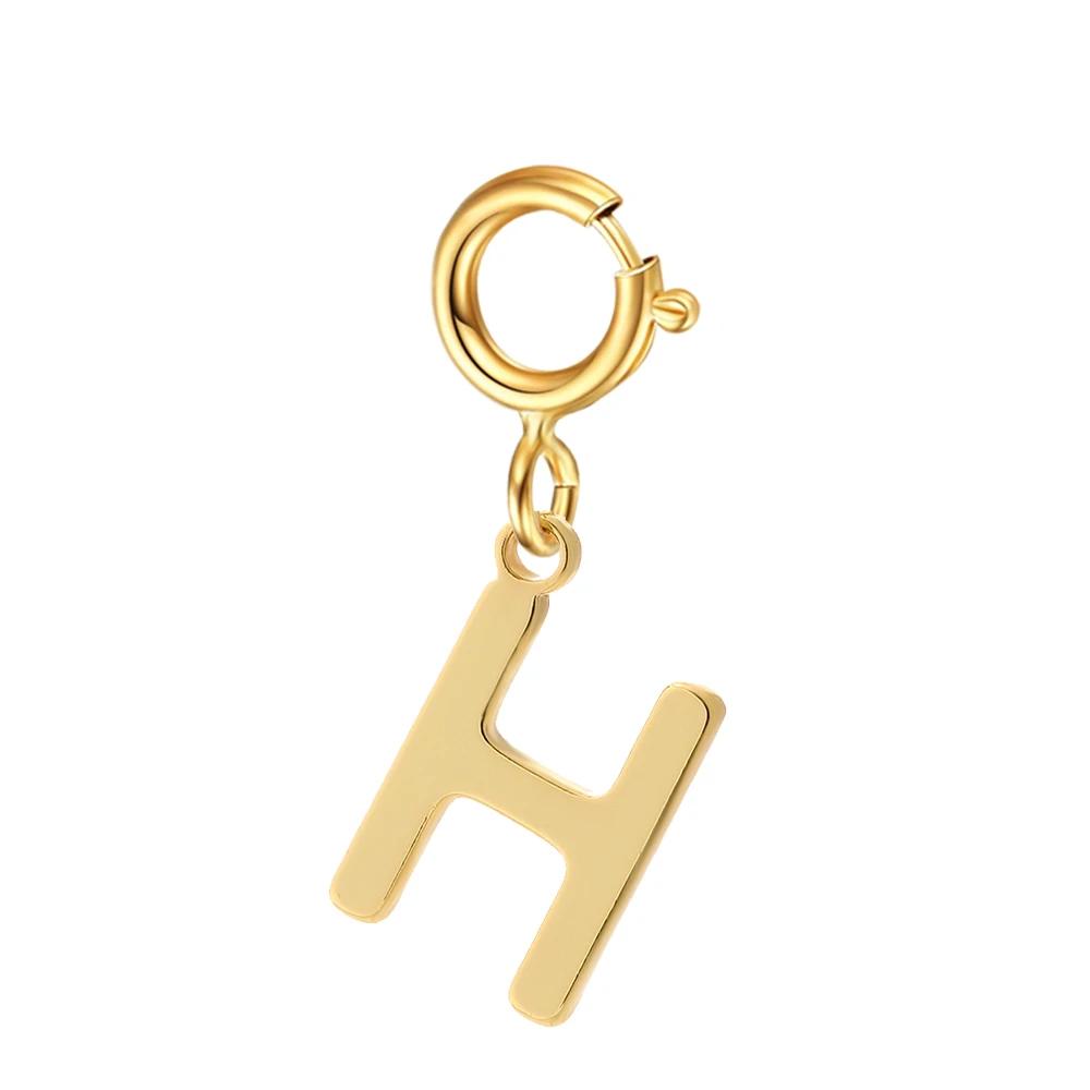 spring buckle Letter Charms Pendant initial charms pendant for Women Necklace earring Zircon keychain DIY accessories Wholesale