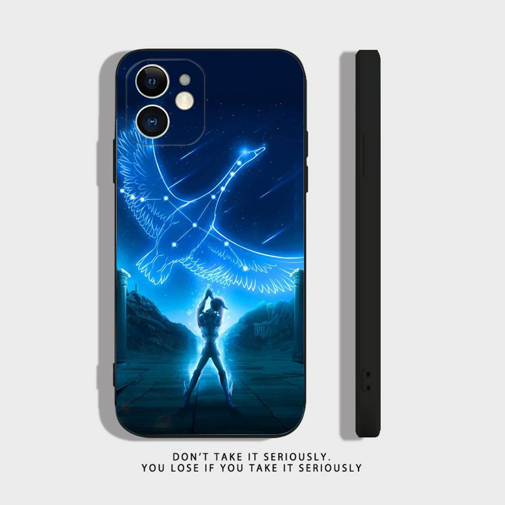 S-Saint Seiya Knights Phone Case For iPhone 17,16,15,14,13,12,11,XR,Pro,XS,Max,XR,Plus,Mini Soft Silicone Black Shockproof