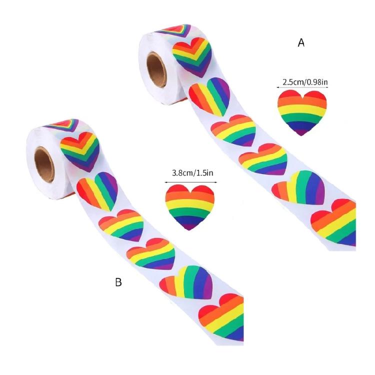 500Pcs Valentines Day Heart Sticker Self-Adhesive Wrapping Labels 25mm 38mm Valentines Sticker for Packaging Decoration