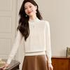 Srcr Women's 100% Cashmere Mock Neck Jacquard Sweater