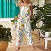 Women's Casual Jumpsuit Sleeveless Fashion Floral Print Jumpsuit