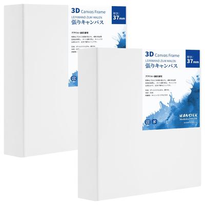 HANSILK 3D Canvas 37mm Pack of Wrapped Canvas Stretched Synthetic Medium Suitable for and Oil Painting S0, 180x180mm, Thick, Side-Paintable, 2, Board,