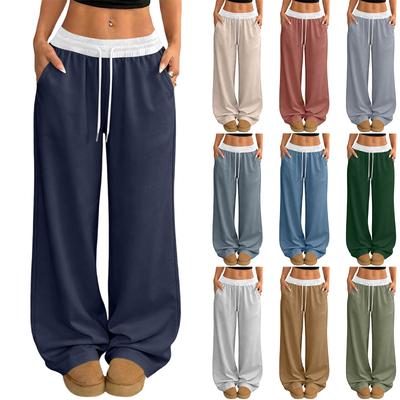 Women's Casual And Fashionable  Elastic Waist Loose Wide Leg Pants