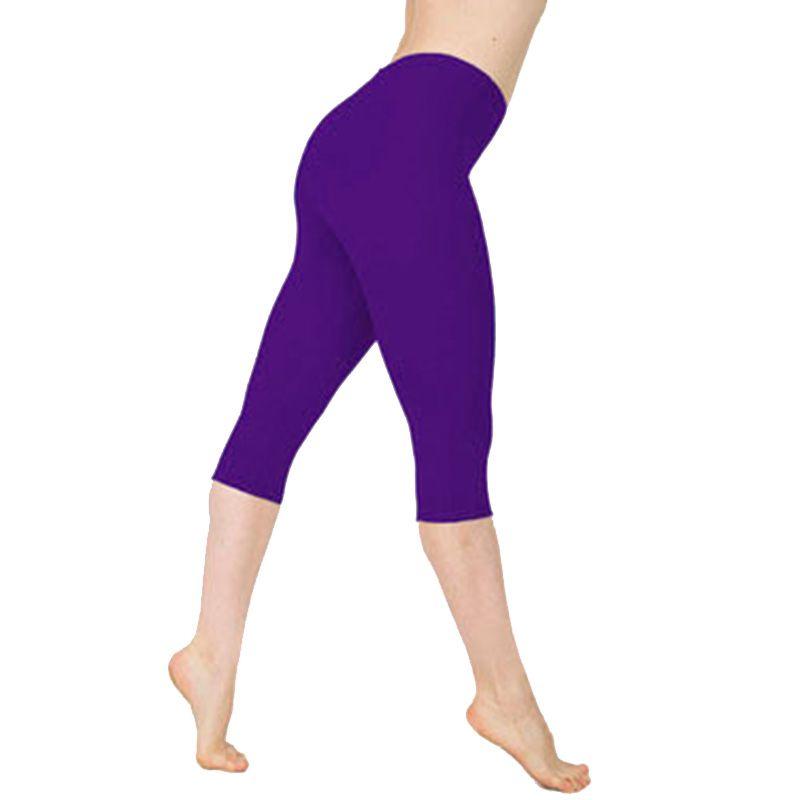 Womens Low Waist Yoga 34 Capri Pants Fitness Sports Gym Basic Leggings Shorts
