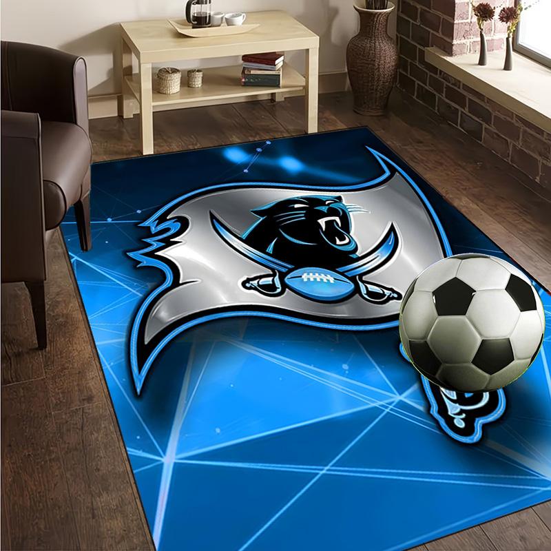 Panthers Helmet Rug Office Carpet Non-Slip Mat, Chair Rug Floor Covering for Gaming, Bedroom, Living Room , Home Decor Christmas Gift