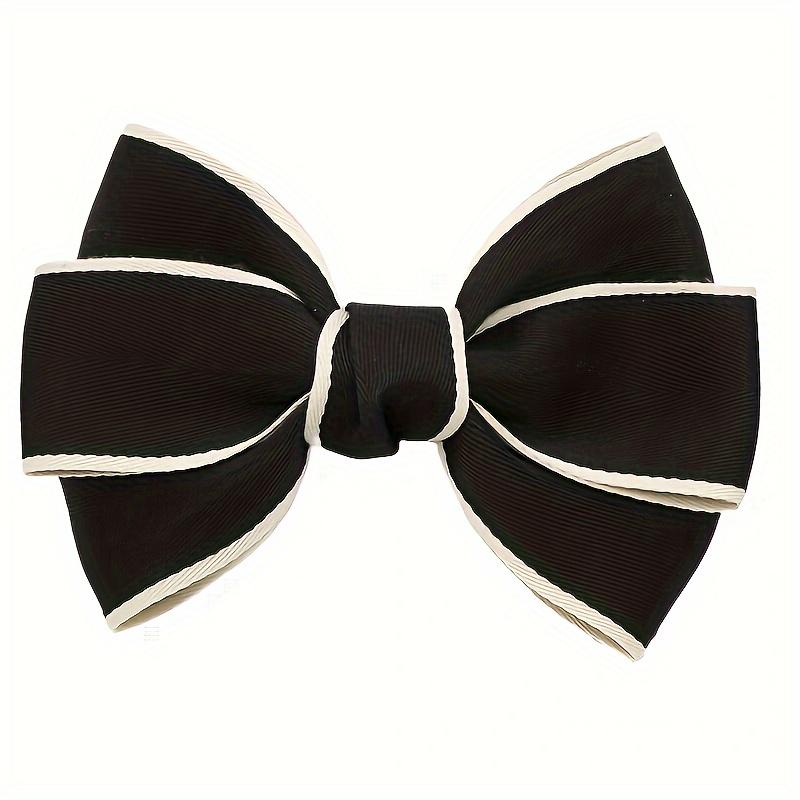 Eleganter schwarzer Schleifen-Haarclip im französischen Stil, Polyestermaterial, Süßes Haaraccessoire für Frauen und Teenager, Mode-Haaraccessoires