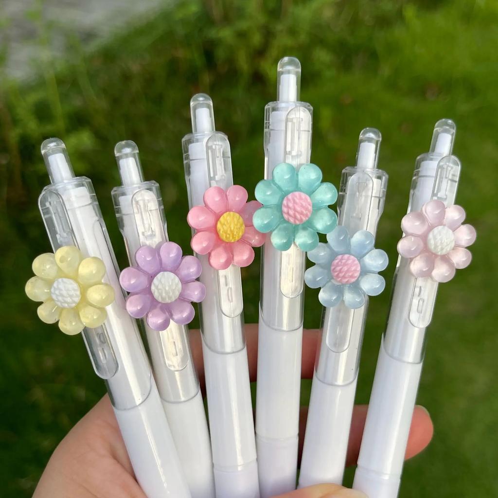 2 stk Søt Tulipan Blomsterhode Gelpenn 0,5 mm ST Hurtigtørkende Student Notater Test Skrivesaker Skrivepenn Kawaii Skoleutstyr